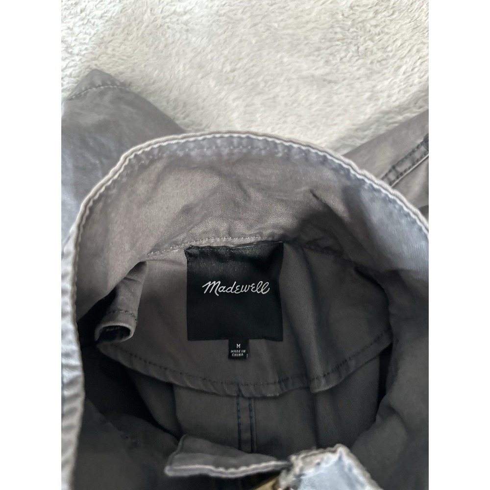 Madewell Jacket Womens Size Medium Gray Fleet Utility High Neck Cinched Waist - Picture 7 of 7
